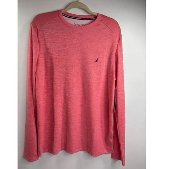 Nautica Men's Long Sleeve Crew Neck UV Protection Quick Dry T-Shirt Sz M Red NWT - Picture 4 of 12